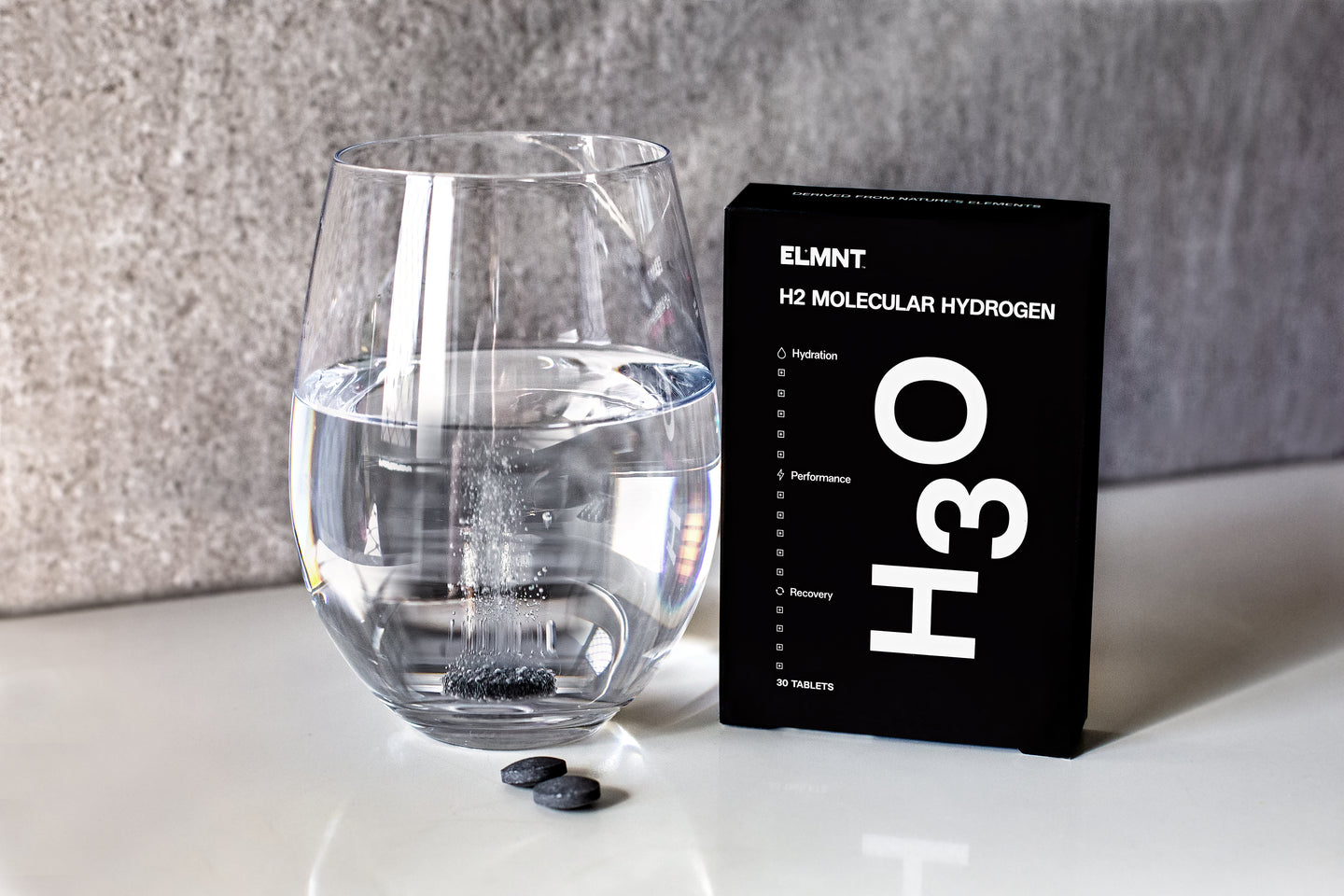 H2 Hydrogen Water Tablets Blister Packs - Natural (30 Pack)